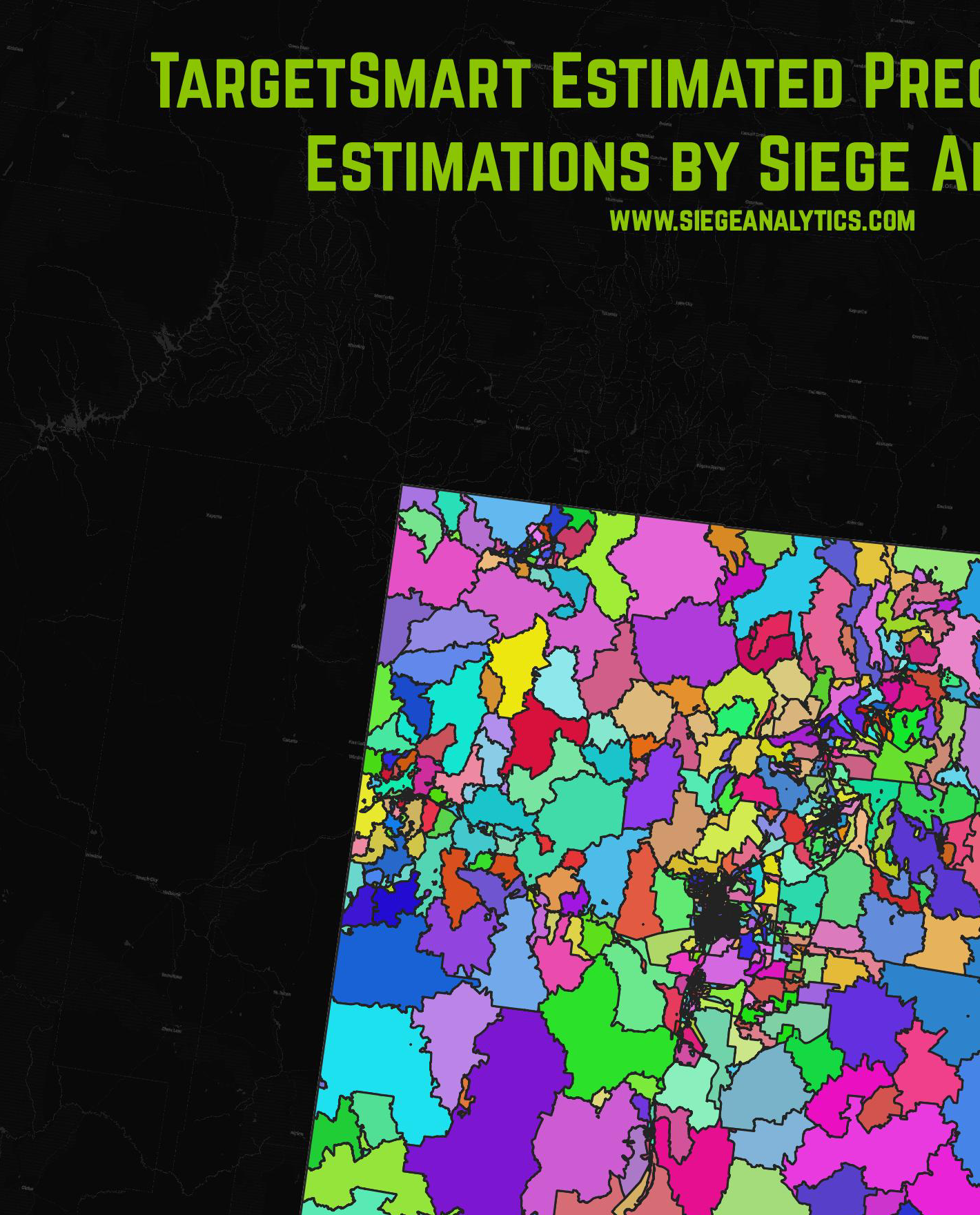 Estimated precinct boundaries across New Mexico, coloured by precinct code